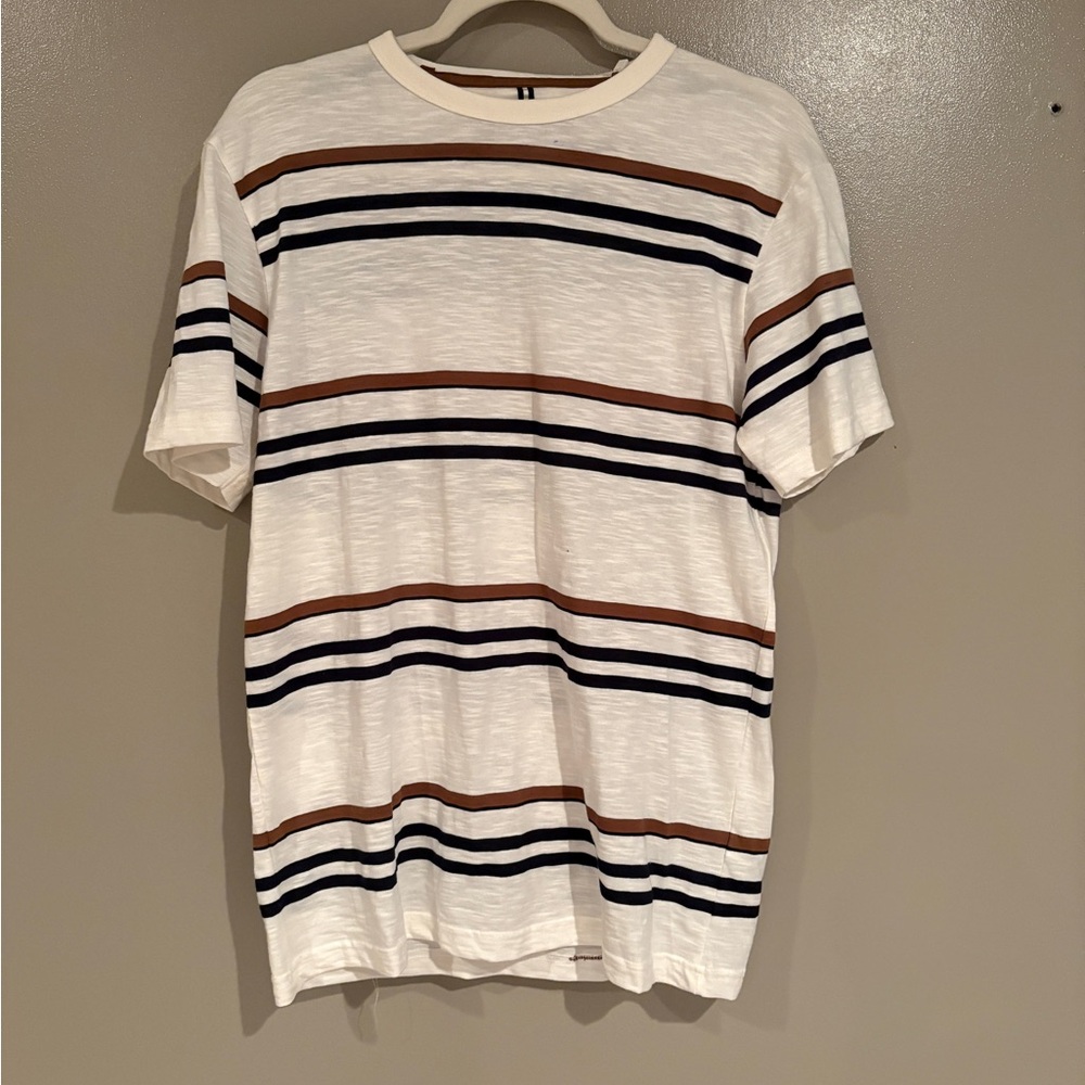 Denim & Flower White and Brown Short Sleeve Tee
